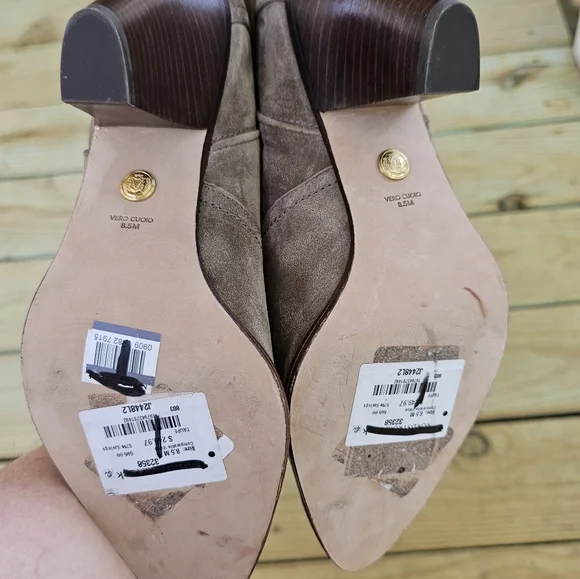 Vero Cuoio Women's Brown Boots 8.5 M Suede Tan NWT Heeled‎ - Picture 8 of 12